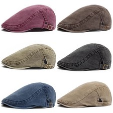 Men Flat Cap Washed Newsboy