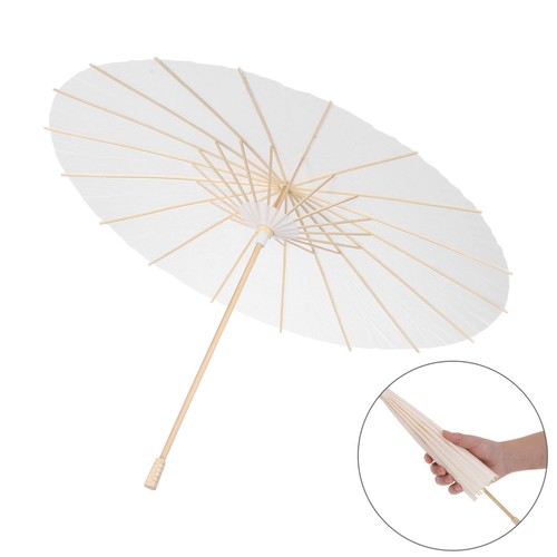 Diy blank white paper umbrella - white,