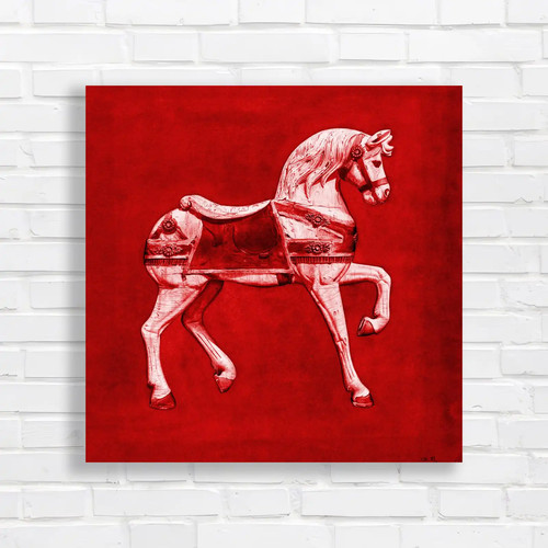 Vintage carousel horse red - vintage,