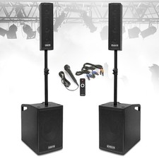 Vonyx VX-1050BT Active DJ Speaker Package 1150W Column Line Array PA System