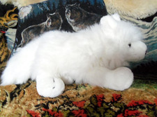 White plush stuffed Long fur 11" Fox