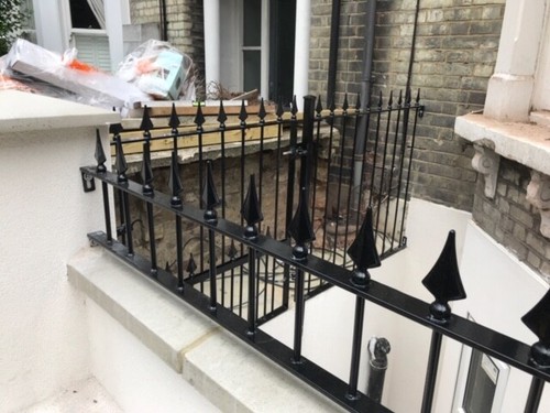 Metal railing low wall - low,