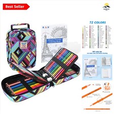 Professional Soft Core 72 Colored Pencils with Coloring Book for Adults Artists