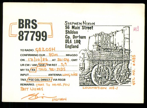 Qsl card radio - x, uk