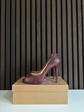 Christian Louboutin Snakeskin Peep Toe Platform Heels UK 7.5