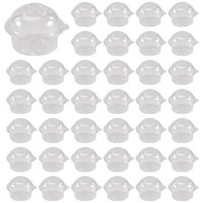 100 Pieces of Transparent Plastic Single Cupcake Cake Box Muffin Dome4227