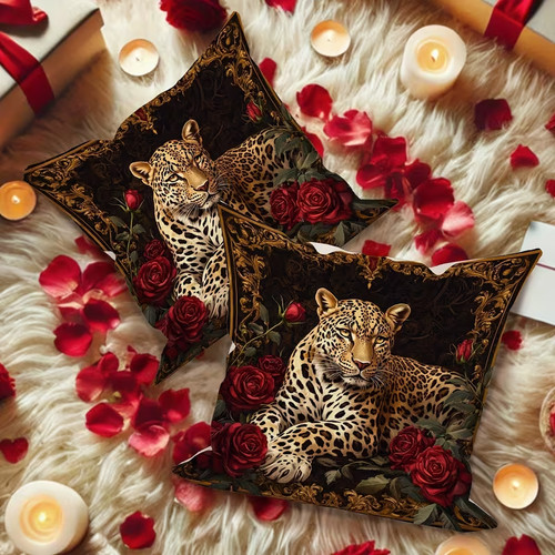 Leopard print red rose - 2,
