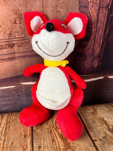Red seated fox stuffed - red,