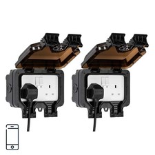 Knightsbridge Smart Outdoor Weatherproof Socket IP66 13A Double Gang pack of 2 