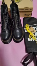 Dr. Martens Jungle Combat Unisex Boots - Black Milled Nappa, UK 5