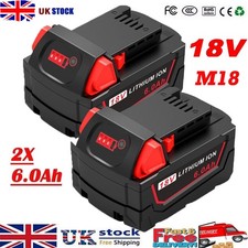 2x 6.0Ah Battery For Milwaukee M18 18V Lithium XC Extended Capacity 48-11-1860