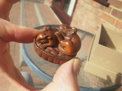 Hand carved wood netsuke 2 - netsuke,