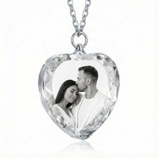 Heart Crystal Photo Necklace