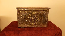Vintage Wooden Brass Embossed