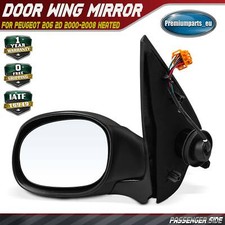 Electric Wing Mirror Passenger Side for Peugeot 206 00-08 Heated Textured Black