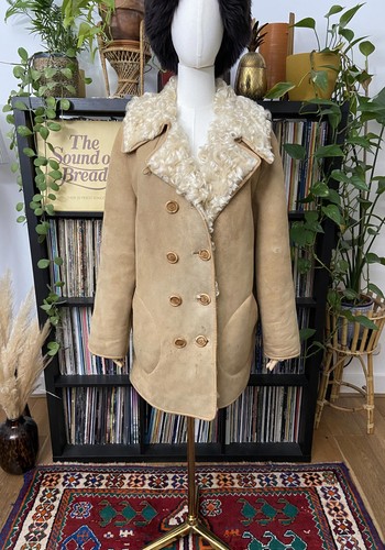 Vintage 1970s beige sheepskin - 1970s,