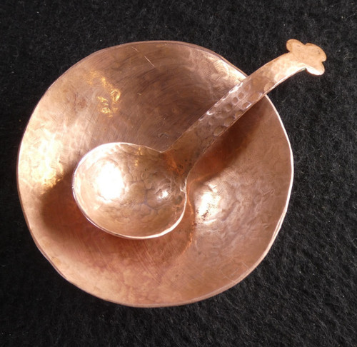 Hand forged copper ladle and - copper,
