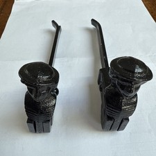 Pair Of Vintage French Cast Metal Window Shutter Dogs