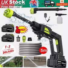 2 Battery Cordless Car High Pressure Washer Jet Water Wash Cleaner Gun Portable