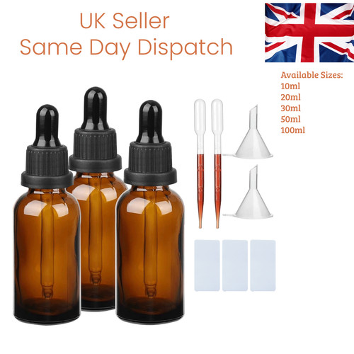 Amber glass dropper - amber, bottle