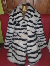 Ladies Black & White Fake Faux