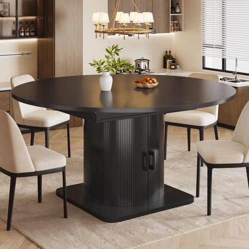 Round extendable kitchen table - kitchen,