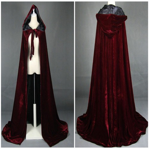 Velvet hooded cloaks robe - cloaks,