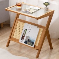 Bamboo Glass Side Table
