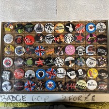 mixed bundle vintage & new button badges/pin badges x 60 