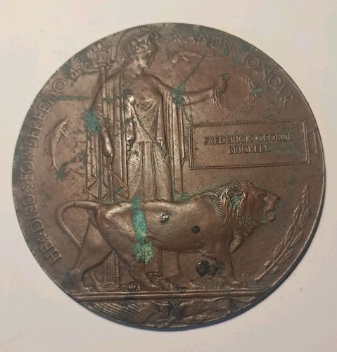 Ww1 death plaque frederick - death,
