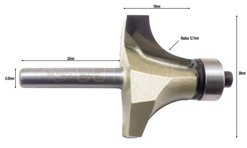 Cuttools shank round over - 1/4",
