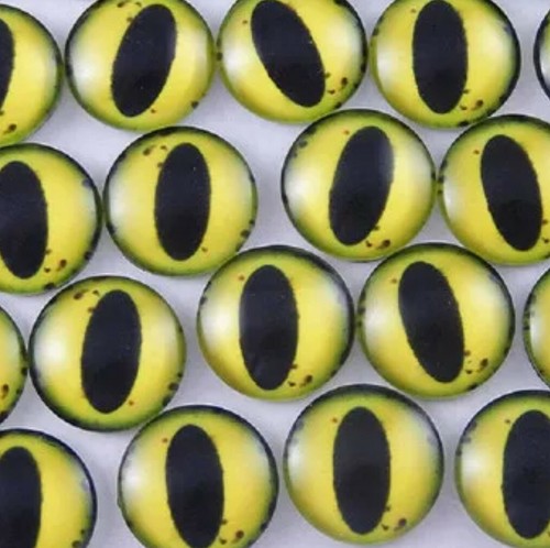 Yellow glass cabachon eyes