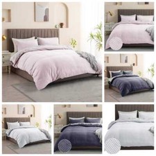 100% Cotton Duvet Cover Bedding Set Waffle Quilt Cover Single Double King SK