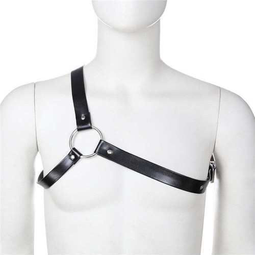 Black faux leather shoulder - faux,