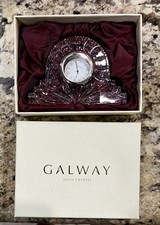 NIB Galway Keenan Small Lead Crystal Mantle Quartz Clock 4"