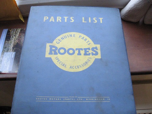 Sunbeam rapier parts list - sunbeam,
