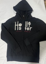 Hollister Hoodie Womens Full Zip Black Embroidered Spellout California