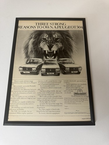 Framed original 1976 peugeot - 1976,