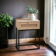 Bedside Tables With 1 Drawer Black Metal Legs Side Table Bedroom  Furniture