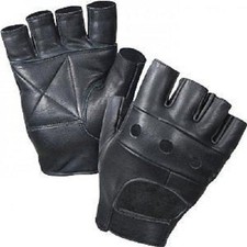 REAL LEATHER FINGERLESS GLOVES