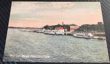Circa 1909 POSTCARD FREDERICTON NB CANADA STAR LINE STEAMBOAT WHARF UNUSED