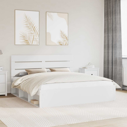 Bed frame white 200x200 - white, cm