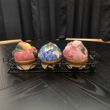 For Your Home Jam Jelly Jar Set W/green Metal Stand