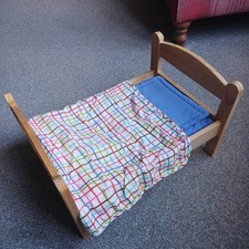 Ikea Duktig Wooden Dolls, Plush Toys Bed 52x36x21cm with 3 Piece Bed Set