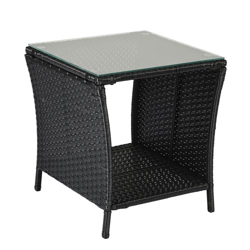 Wicker patio side table - wicker,