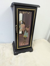 Jewellery Box Black Floral Glass Cabinet Armorie Display Storage Necklace Rings