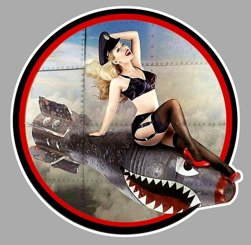 Sticker pinup bomb nose art - bomb,