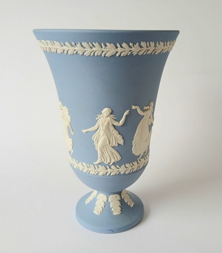 Wedgwood jasper blue vase - jasper,