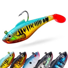 5 X Paddle Tail Soft Lures Fishing 8cm/9.5g Pike Perch Zander UK Seller