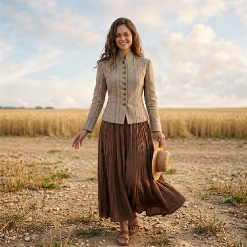 Vintage linen country jacket - linen,